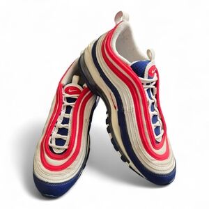 Nike Air Max 97 USA Red White Blue Sneakers Youth Size 7Y